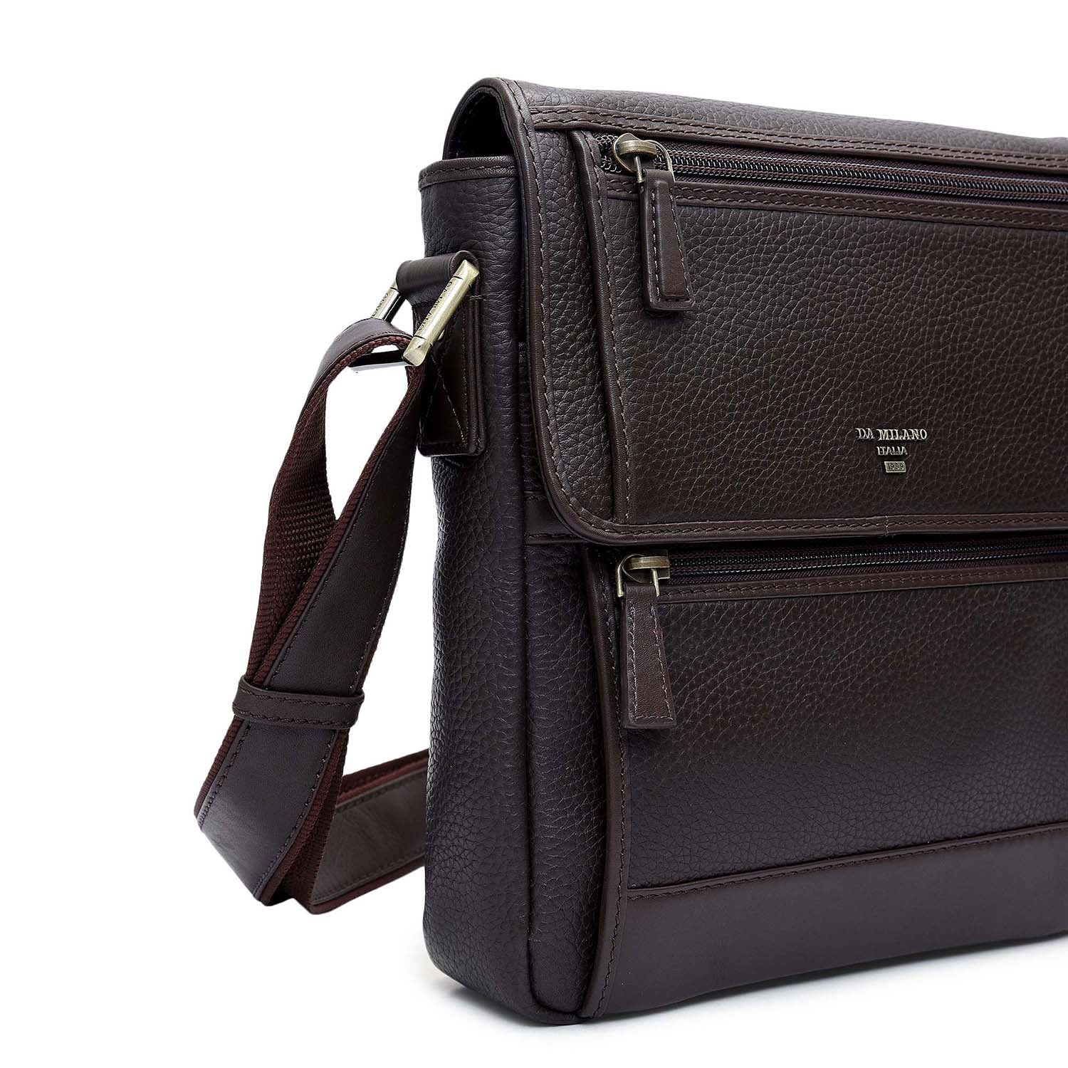 Wax Leather Men Sling - Chocolate – Da Milano