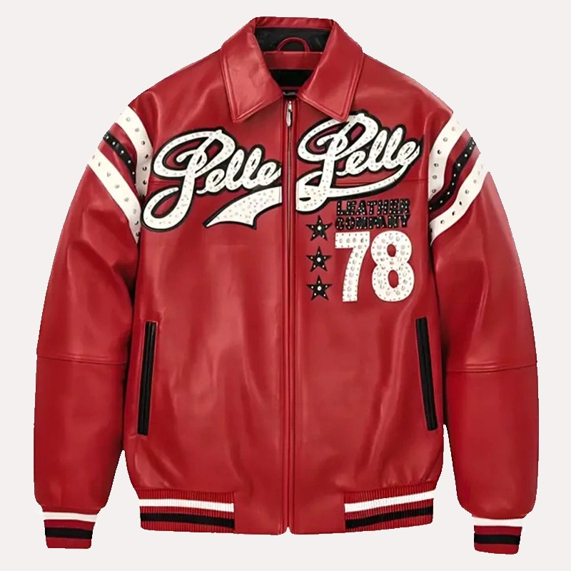 2024 Pelle Pelle Encrusted Varsity Leather Company 78 Jacket