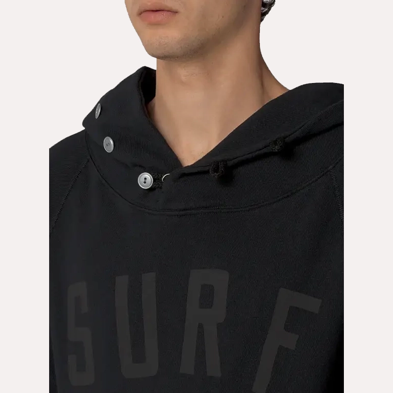 KAPITAL Surf Pullover Black Fleece Hoodie