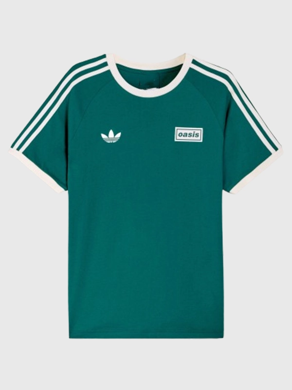 Adidas x Oasis Green 3-Stripes Tour T-Shirt – 2025 Drop 2