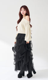 ケーブルロゴアシメニットトップス – Darich (ダーリッチ)