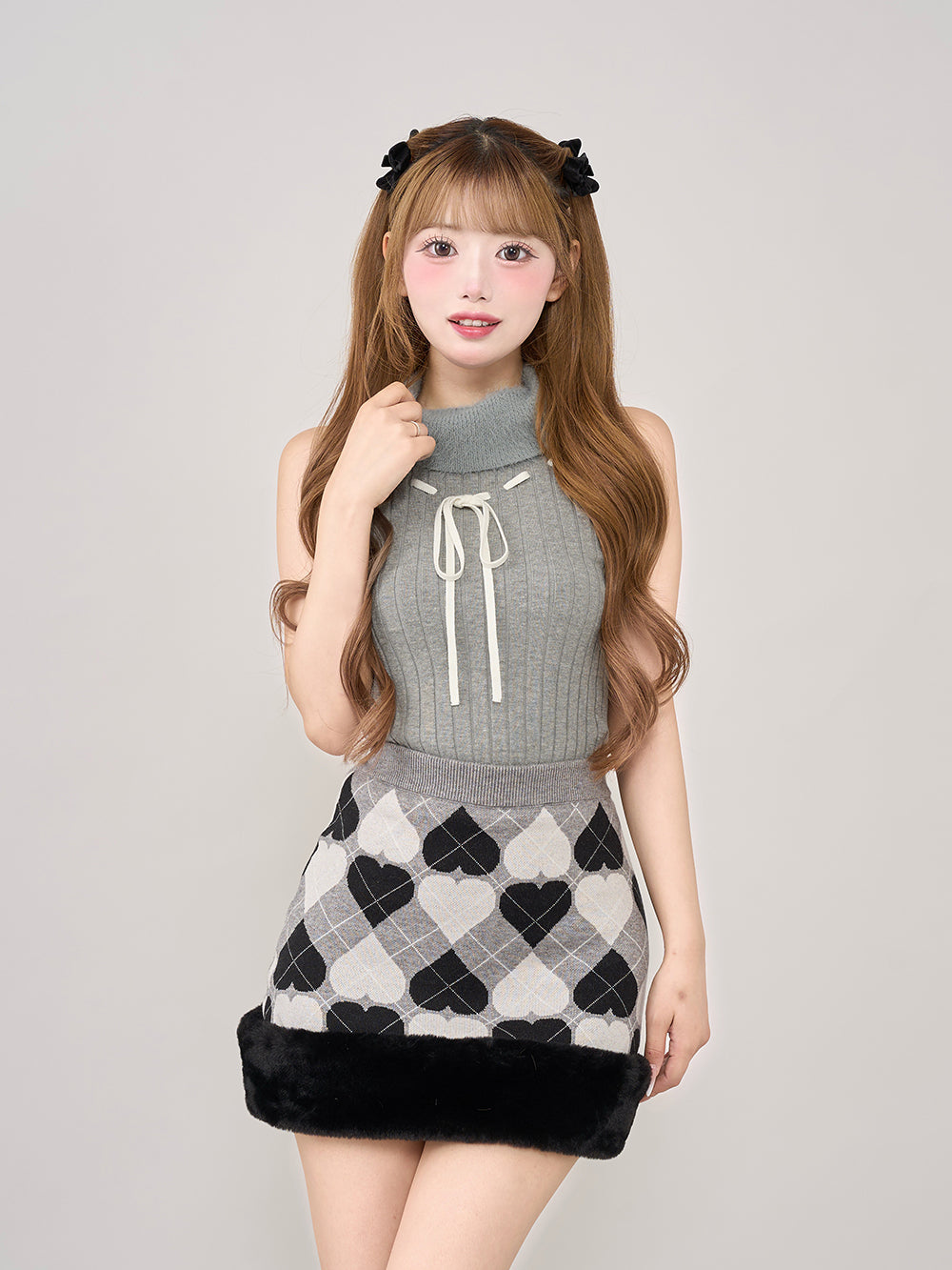 アーガイルハートチェックニットセットアップ – Darich (ダーリッチ)