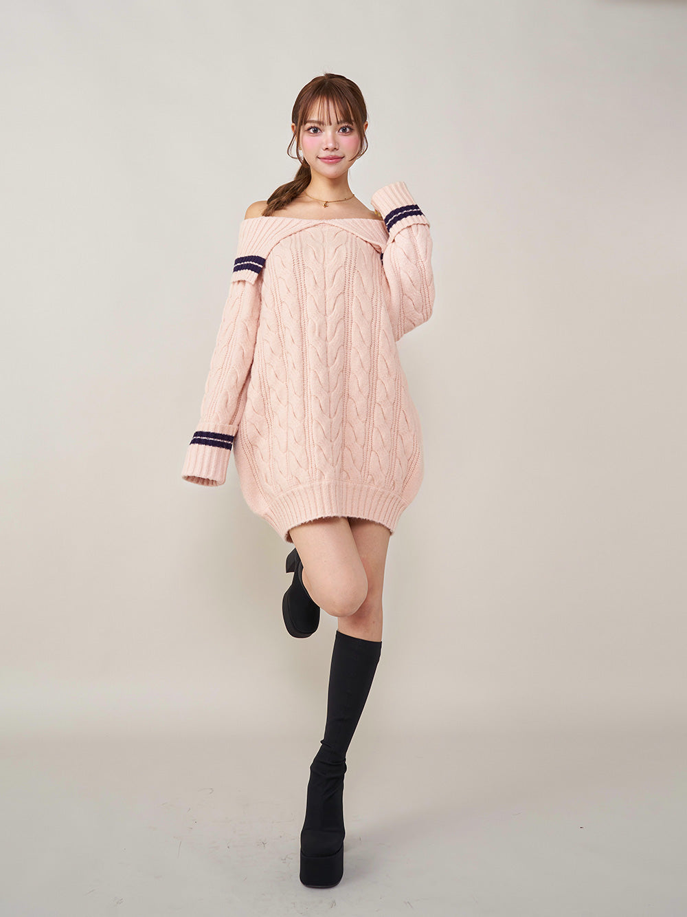 オフショルラインニットミニワンピース – Darich (ダーリッチ)
