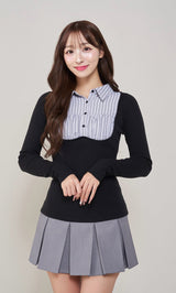 シャツドッキングニットミニワンピース – Darich (ダーリッチ)