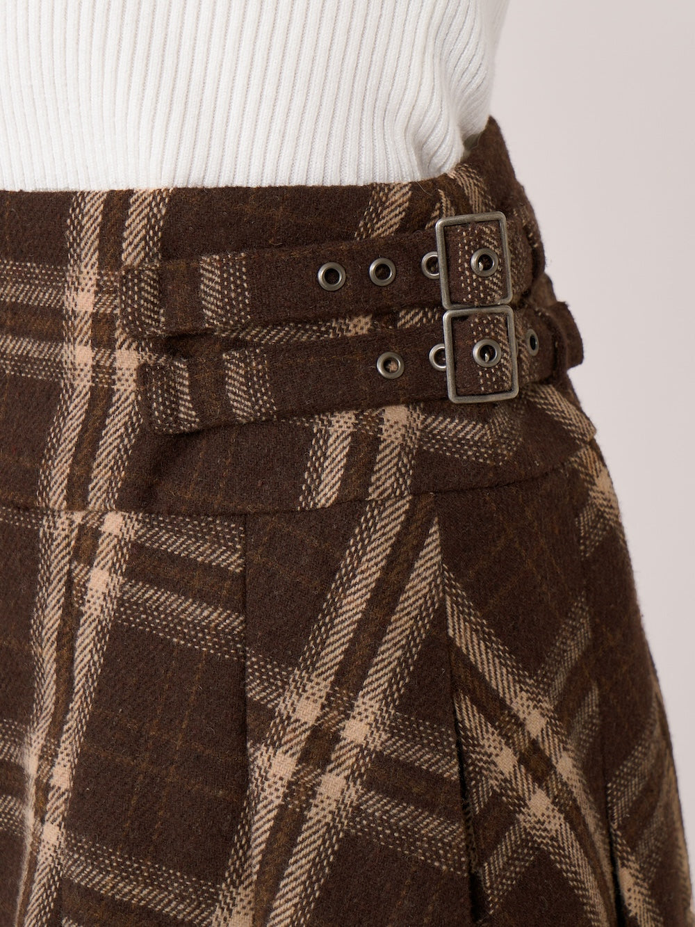 サイドベルトチェックミニスカート – Darich (ダーリッチ)