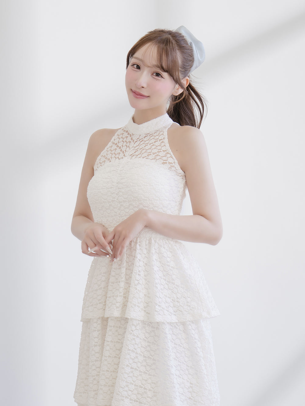 バックリボンフラワーレースティアードロングドレス – Darich (ダーリッチ)