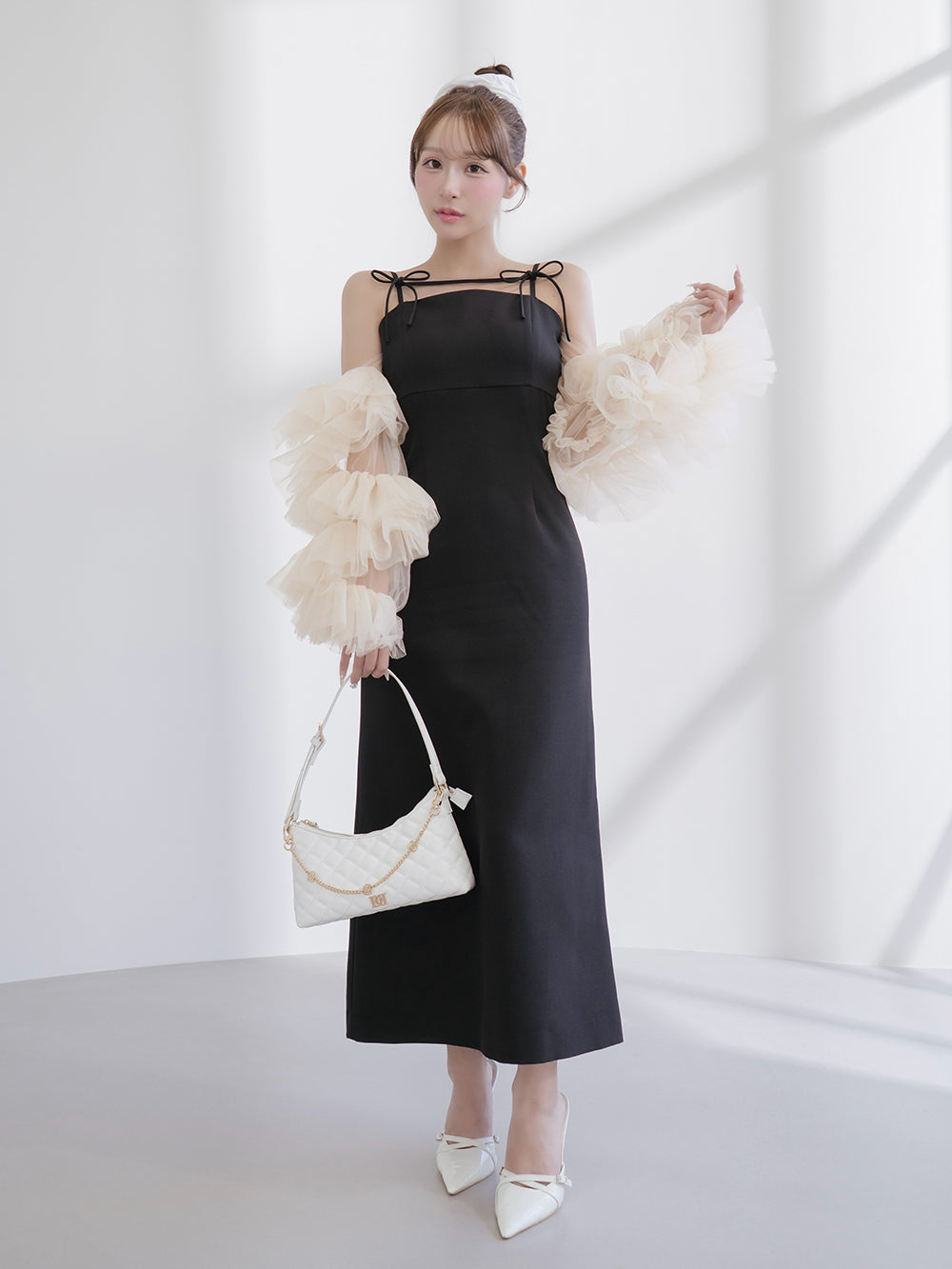 ボリュームスリーブチュールロングドレス – Darich (ダーリッチ)