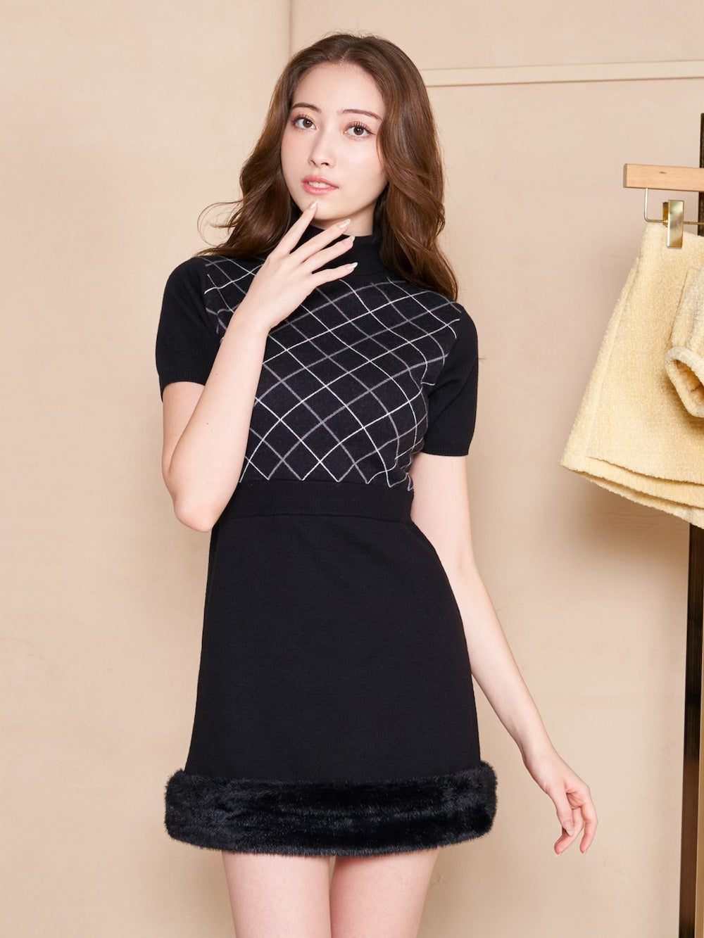 チェックファーニットミニワンピース – Darich (ダーリッチ)