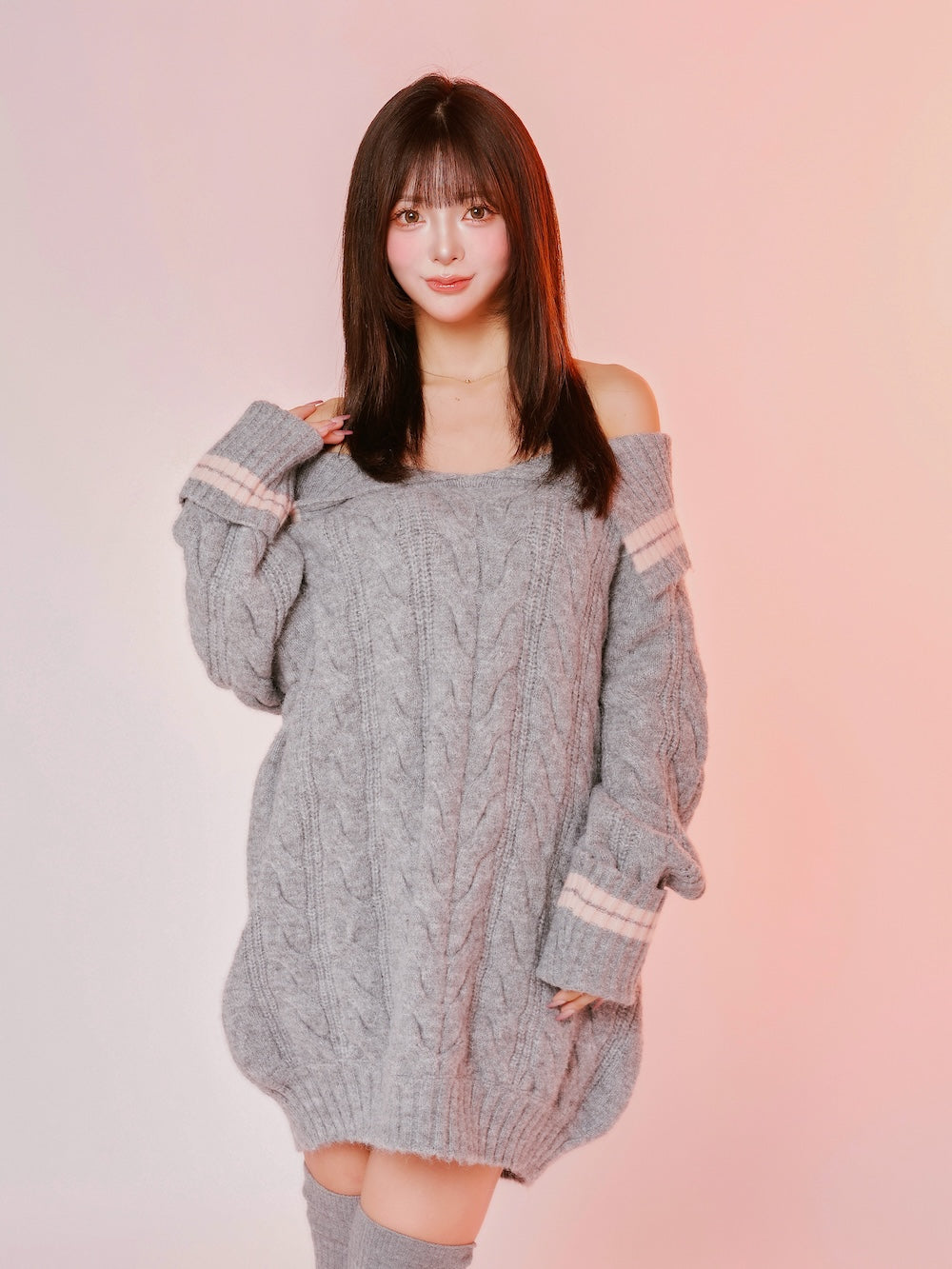 オフショルラインニットミニワンピース – Darich (ダーリッチ)