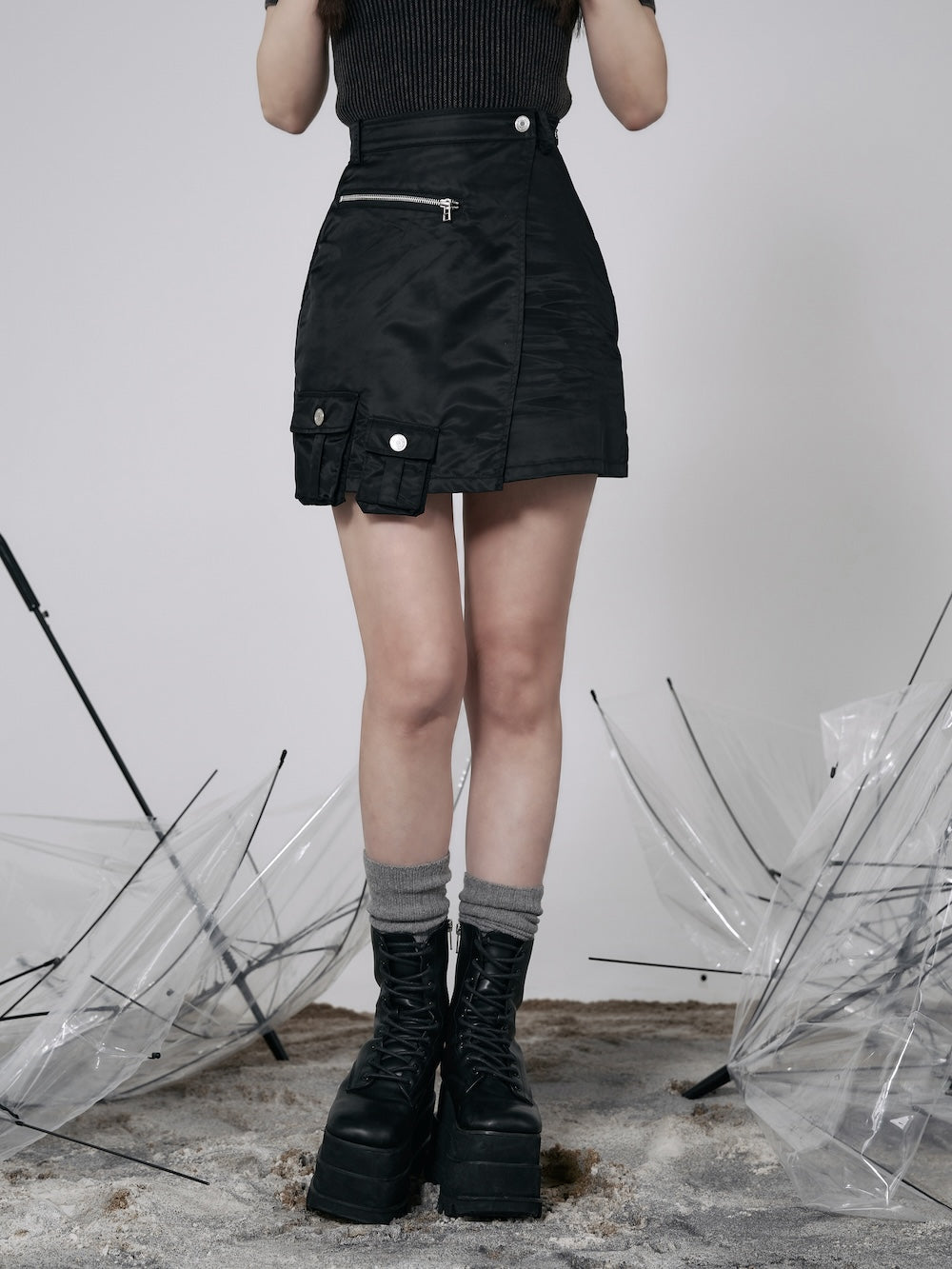 ナイロンデザインミニスカート – Darich (ダーリッチ)