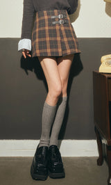 チェックダブルベルトラップミニスカート – Darich (ダーリッチ)