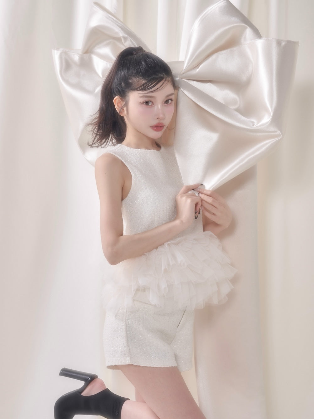 チュールぺプラムサマーツイードトップス – Darich (ダーリッチ)