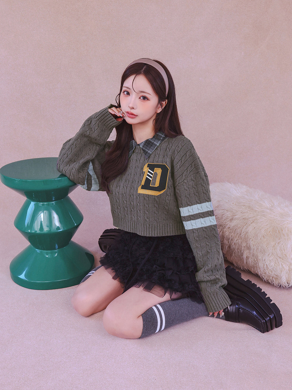 カレッジワッペンショートニットトップス – Darich (ダーリッチ)