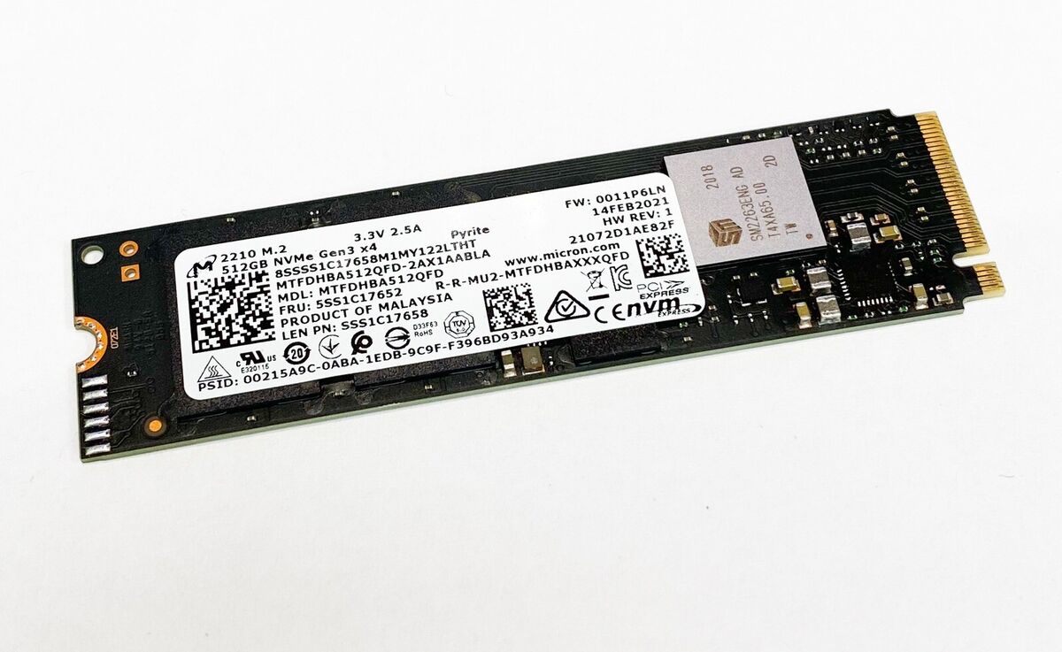 Micron 2210 512GB Solid State Drive M.2 2280 NVMe PCIe NGFF SSD