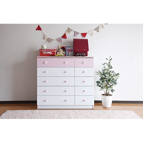 タンス チェスト 洋服ダンス 引き出し 5段 幅90 fr-013-whpk JKプラン