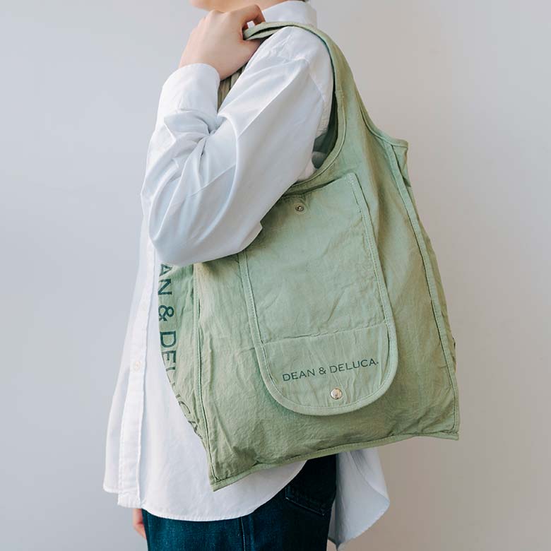 天然染めショッピングバッグ葡萄 グリーン| DEAN & DELUCA【公式】