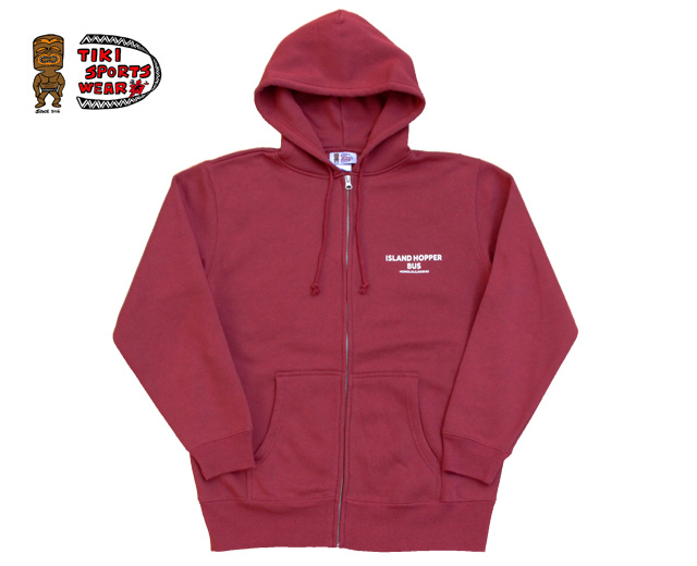 ハワイアン ジップアップパーカー TIKI SPORTS WEAR ティキスポーツ