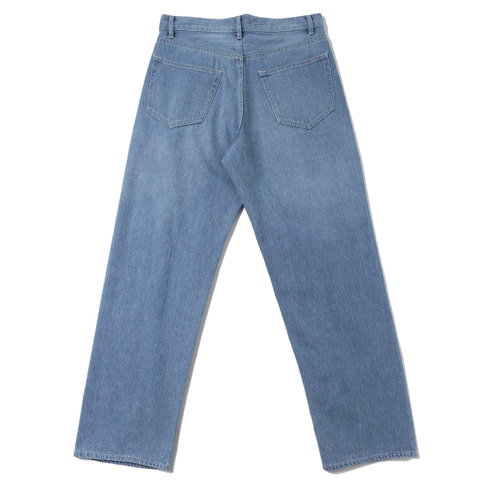 AURALEE) SELVEDGE FADED LIGHT DENIM WIDE PANTS (A24SP07DE