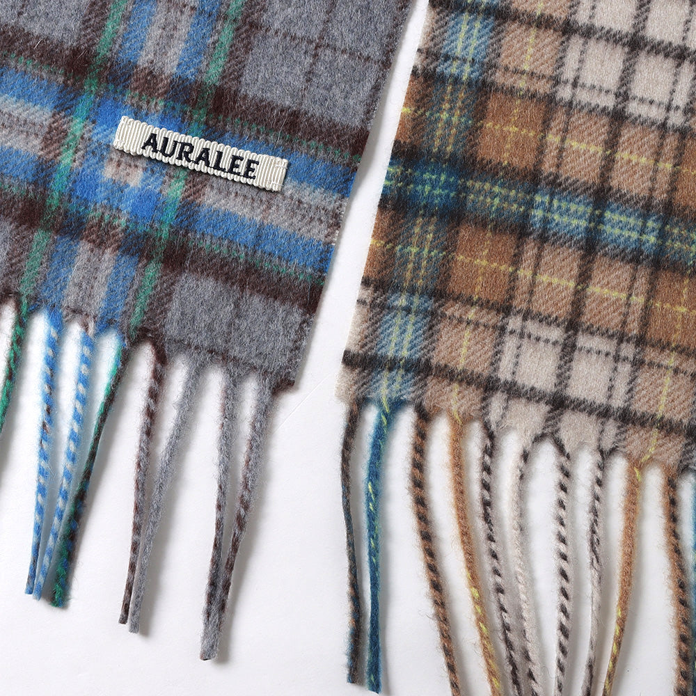 AURALEE(オーラリー)】CASHMERE CHECK STOLE (A23AM01CM) | AURALEE