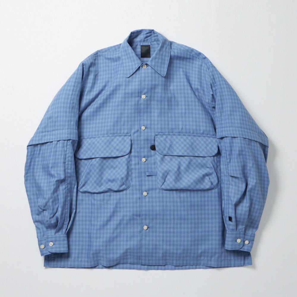 DAIWA PIER39 TECH SPORTS OPEN COLLAR SHIRTS L/S MINI PLAIDS (BE