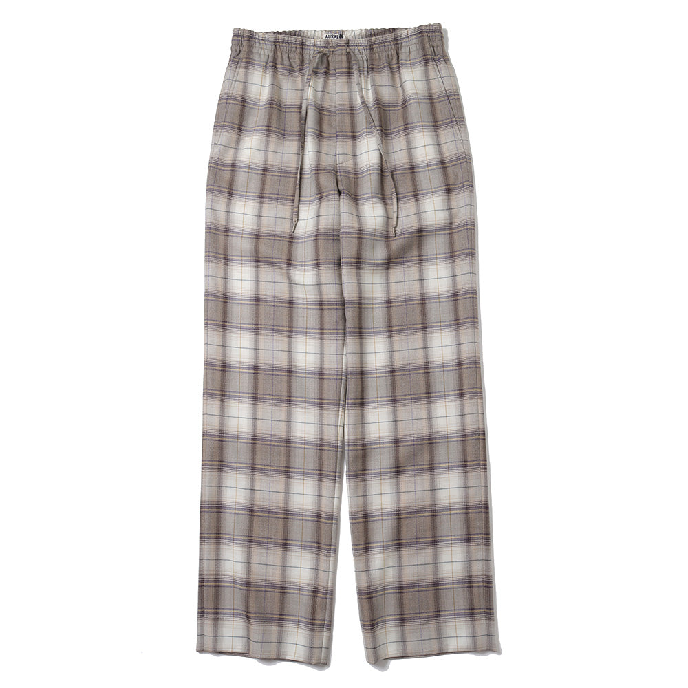 AURALEE(オーラリー)】SUPER LIGHT WOOL CHECK EASY SLACKS (A23AP02LC