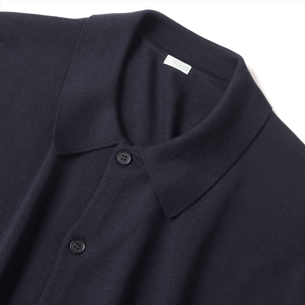 A.PRESSE (ア プレッセ) Wool Knit Polo Collar Cardigan 24AAP-03-07K