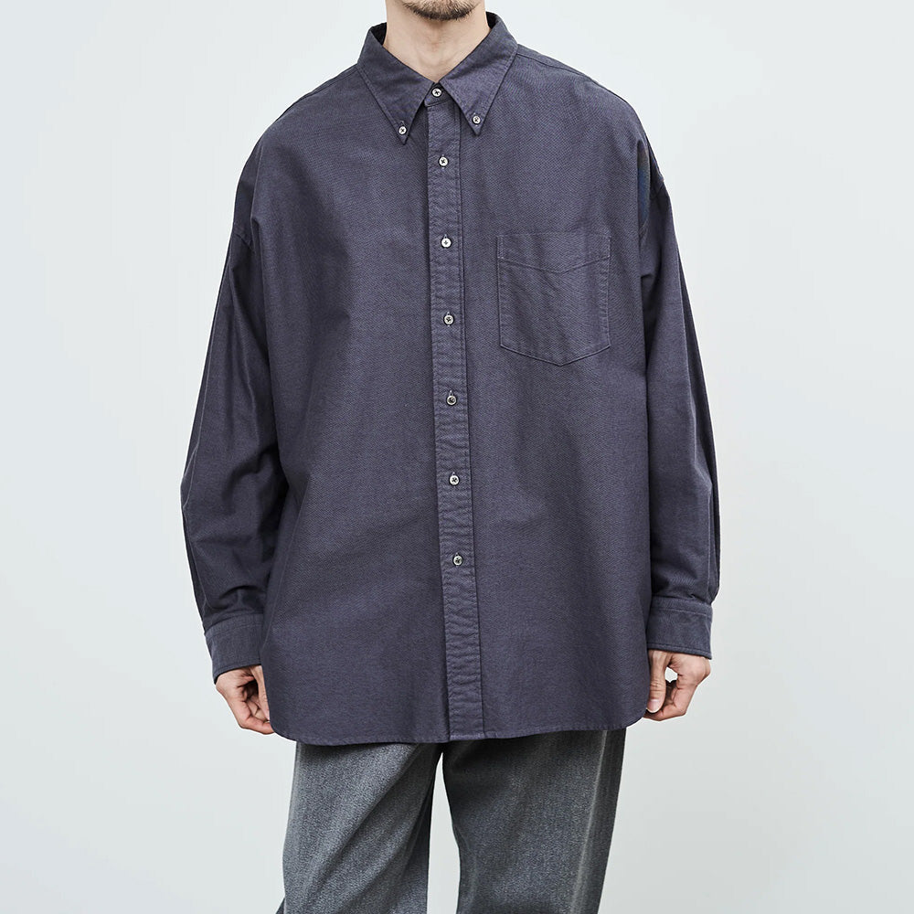 Graphpaper) Oxford L/S Oversized B.D Shirt (GM261-50021B