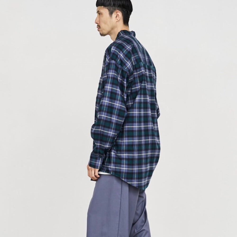 Graphpaper) Check Flannel Oversized Regular Collar Shirt (GM233