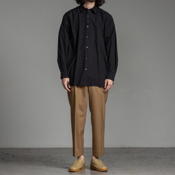 FRONT PLEATS PEGTOP ORGANIC WOOL TROPICAL (A19B-04PT01C