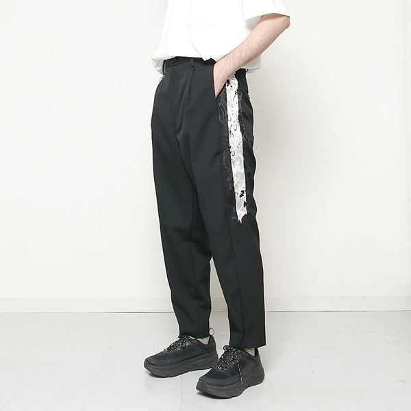 LINED CHAOS EMBROIDERY WIDE TAPERED TROUSERS (19AW13PT108