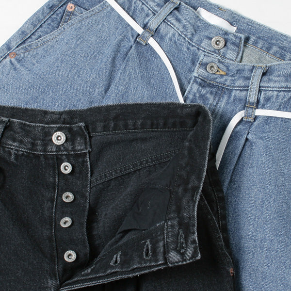 SILK DENIM WIDE TAPERED TROUSER (18SS08PT68) | DIVERSE / パンツ