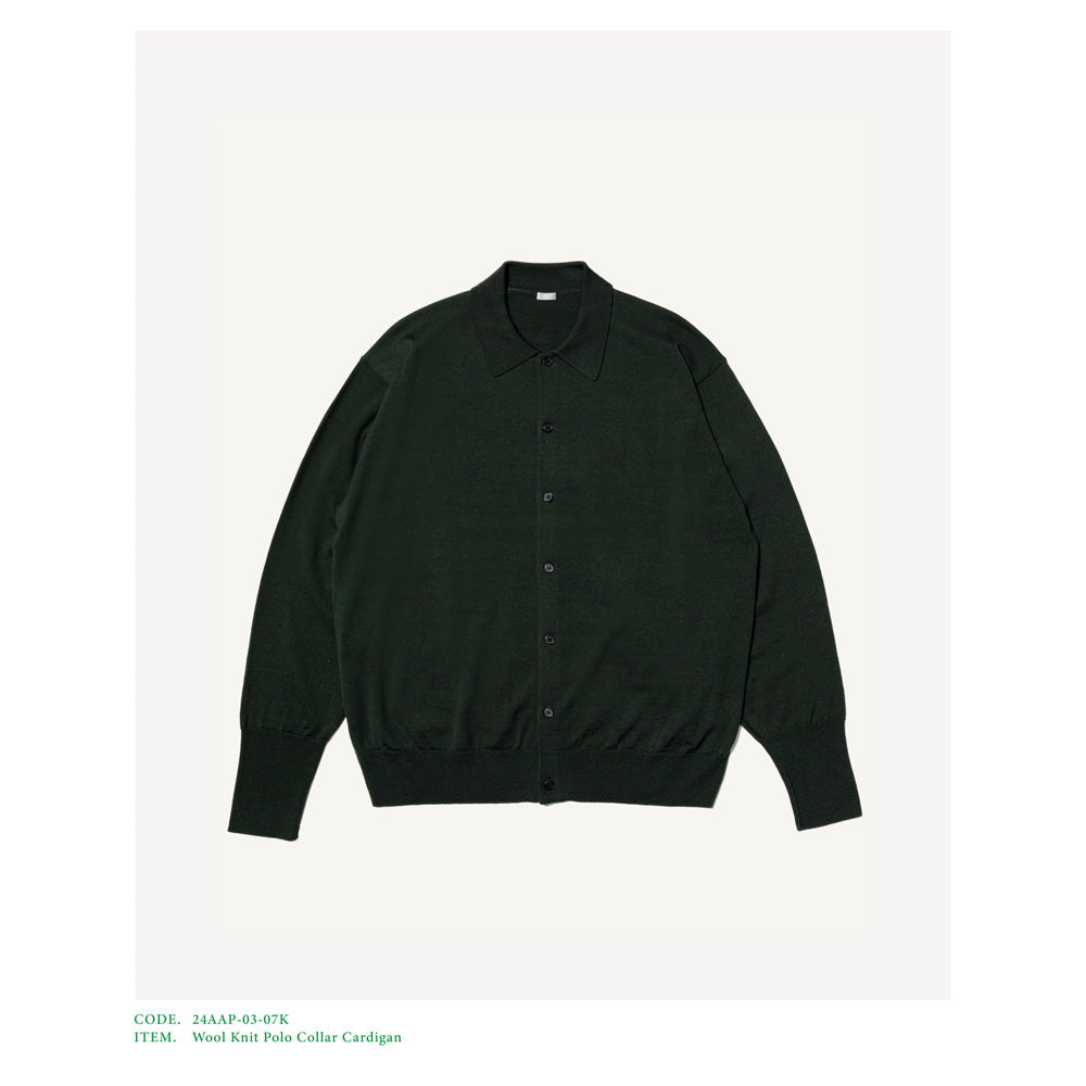A.PRESSE (ア プレッセ) Wool Knit Polo Collar Cardigan 24AAP-03-07K