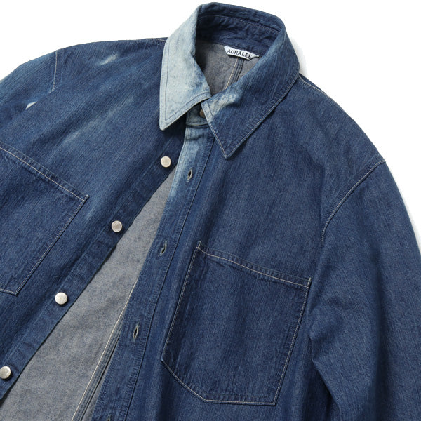 SUN FADE BLEACH LIGHT DENIM SHIRTS BLOUSON (A21SB01PD) | AURALEE