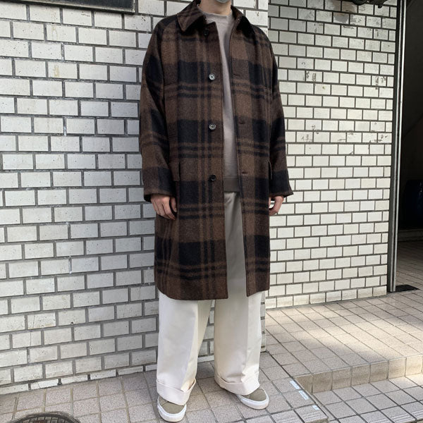 RAGLAN MAC COAT NATURAL COLOR ALPACA STOLE CLOTH (A21C-15CO01C