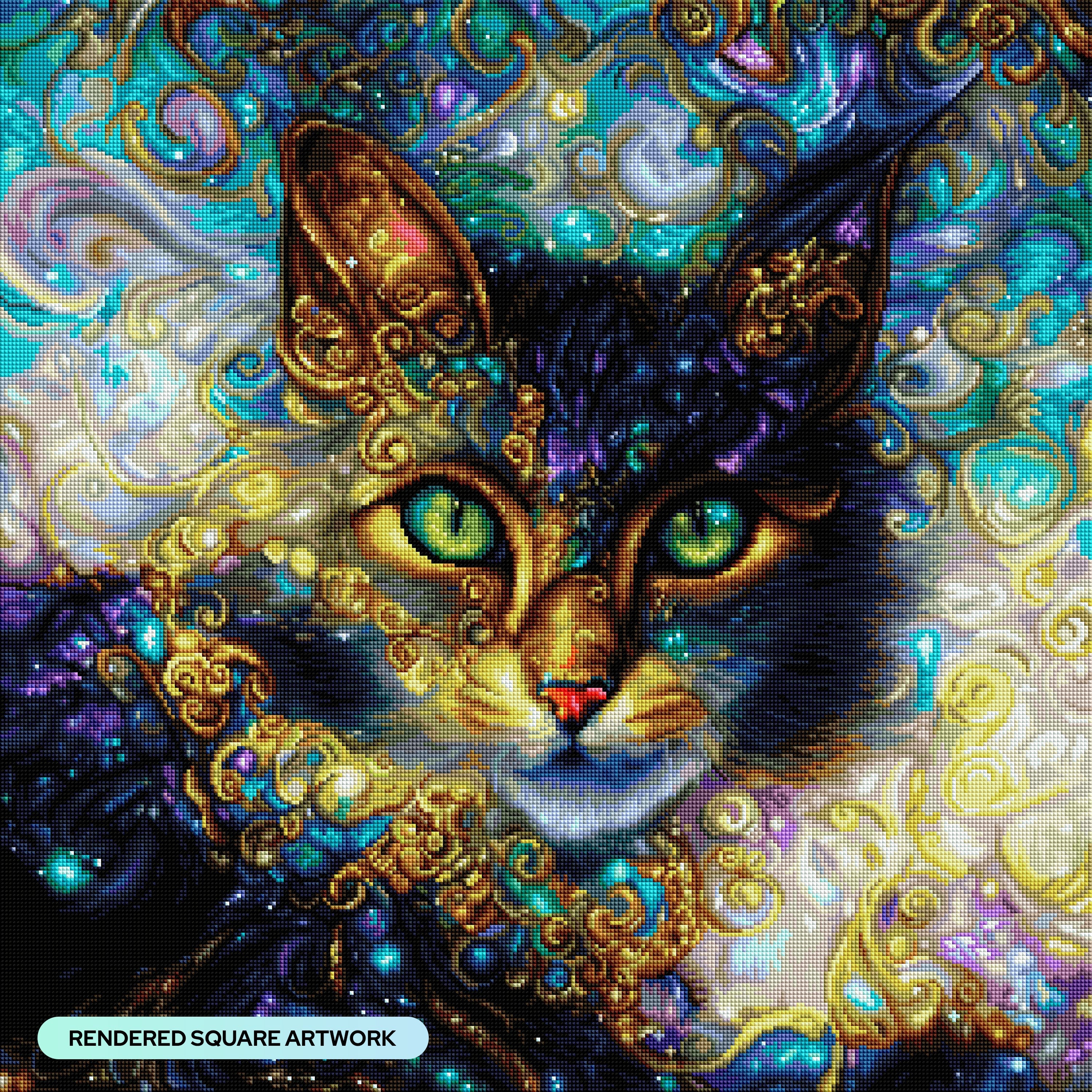 Chloe the Maine Coon Glitter Cat – Diamond Art Club