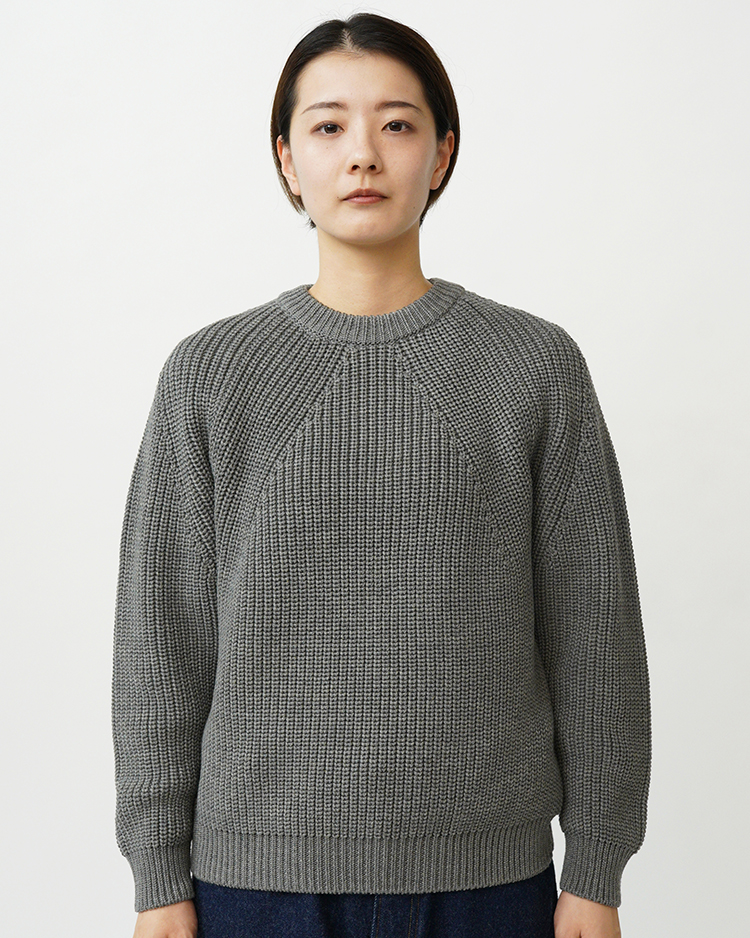 SIGNATURE CREW NECK / MELANGE GRAY | BATONER (WOMEN)(バトナー