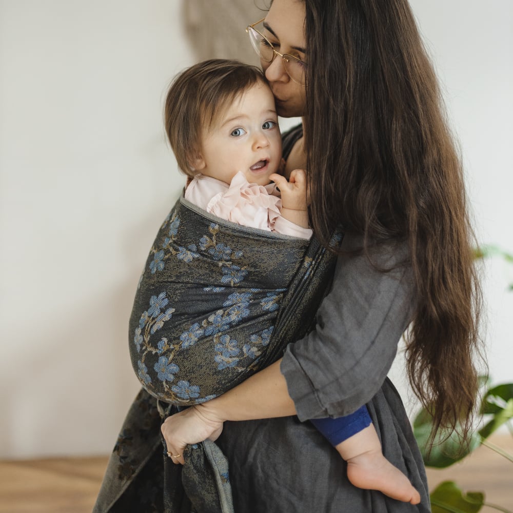 Baby Wrap Sling Blue Blossom - Baby Wrap Slings | DIDYMOS Baby