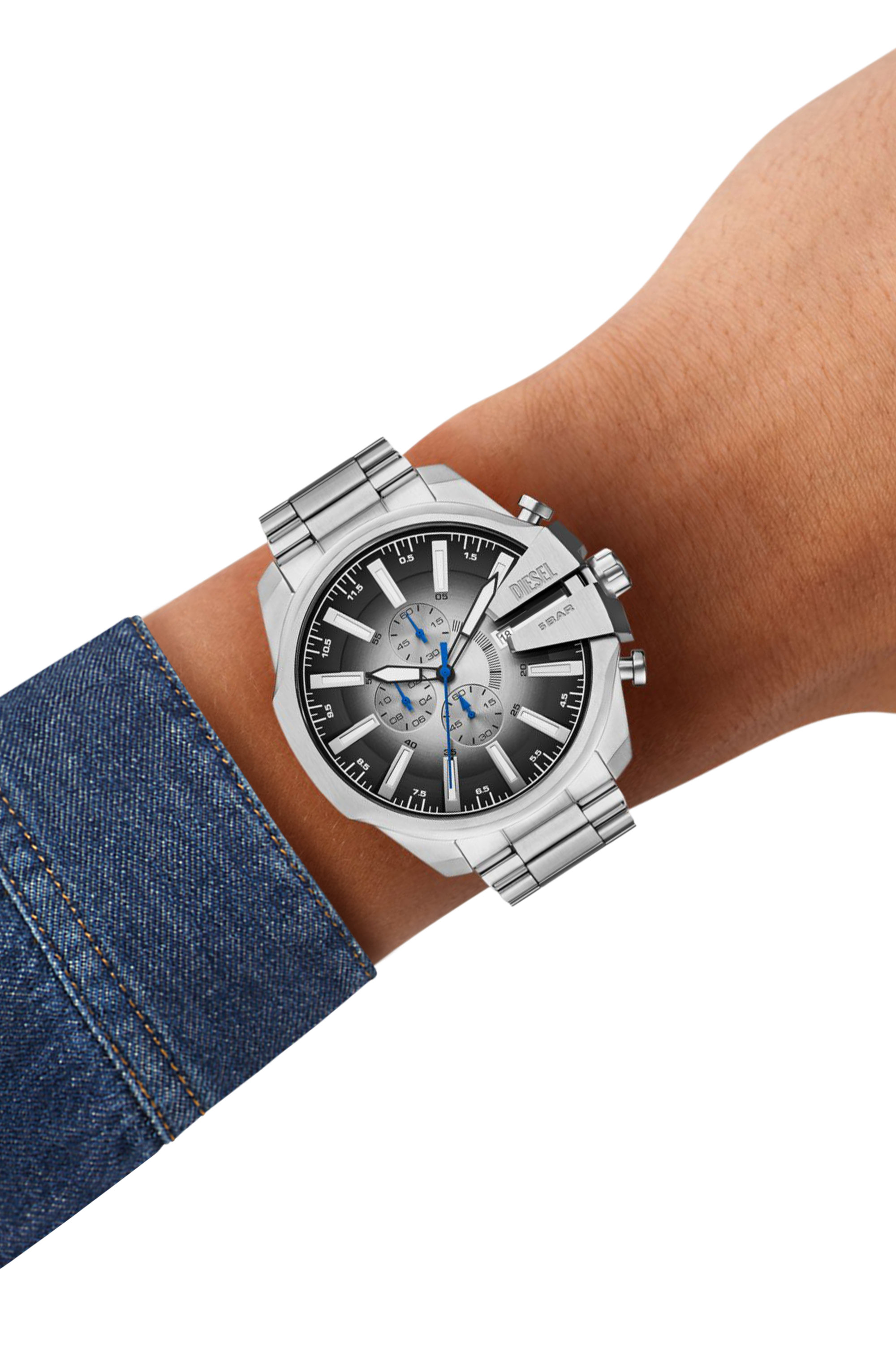 DZ4686 WATCH Mega Chief Slim Stainless Steel Watch｜シルバー