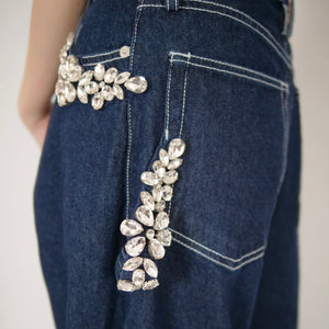 SIMONE ROCHA WIDE LEG PUDDLE JEANS W/ TURBO EMB – dim at noon