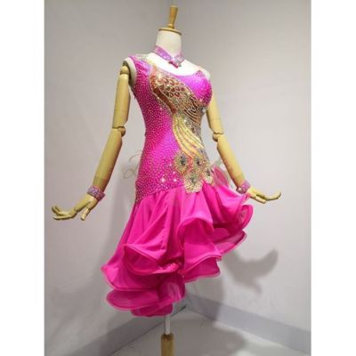 ラテンドレス：ピンク系（桃色） 社交ダンスドレス・社交ダンス衣装の