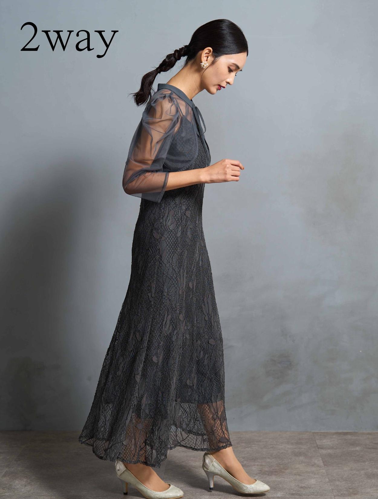 M/L】2wayコードレースドレス（Cグレー）DPSET0636のレンタルページ