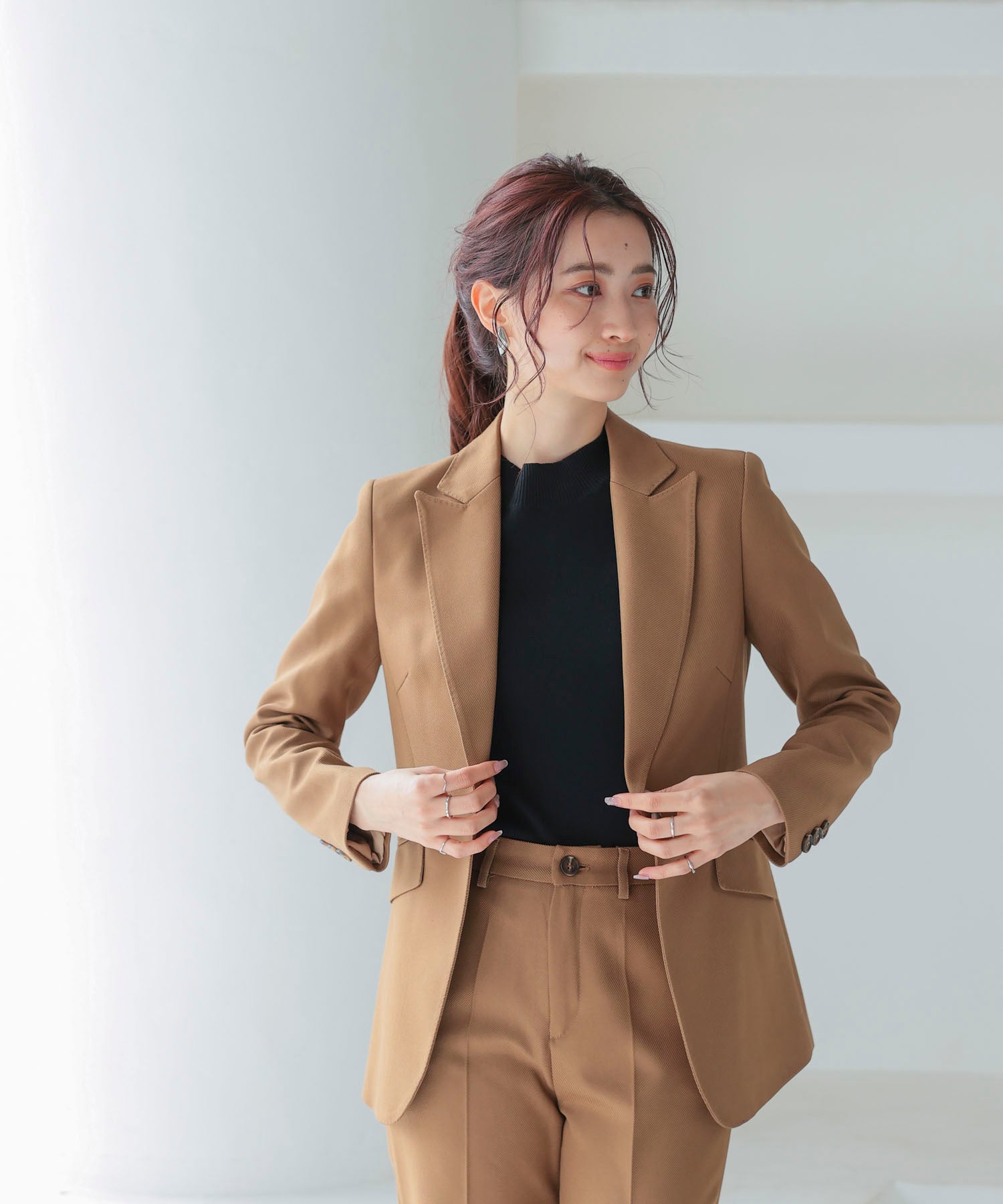 スーツ上下セット 2点セット ジャケット パンツds3211 ブラウン