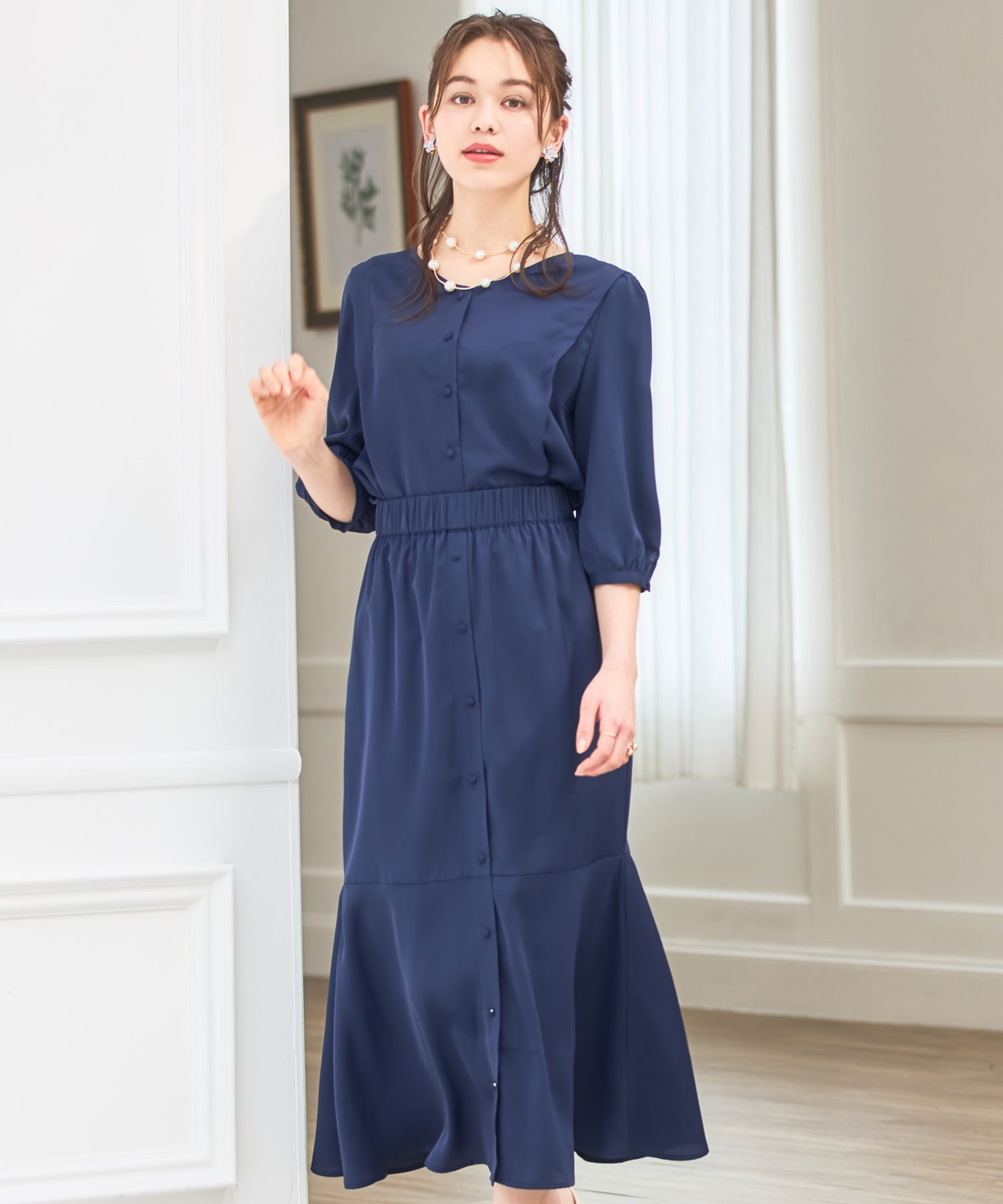 セットアップ 通勤 レディース ブラウス aライン スカート 春夏