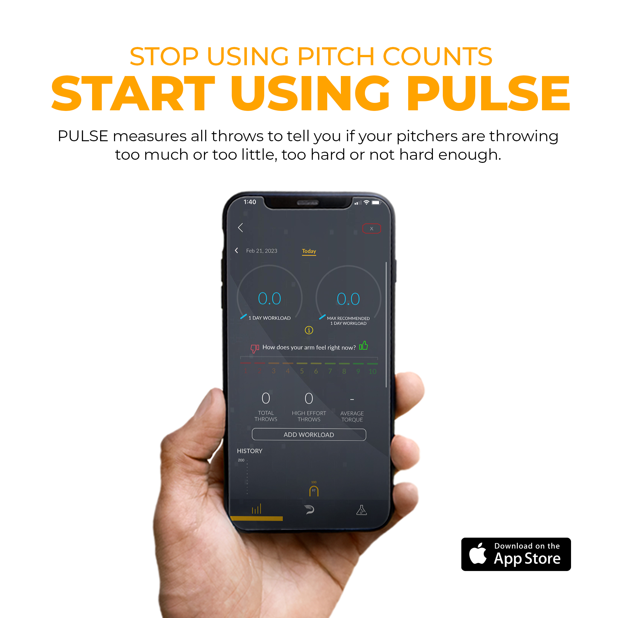 PULSE Throw Workload Monitor - Driveline Baseball