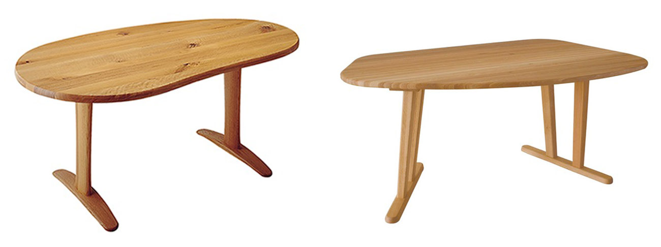 ダイニングセットとして飛騨産業のビーンズテーブル baguette life