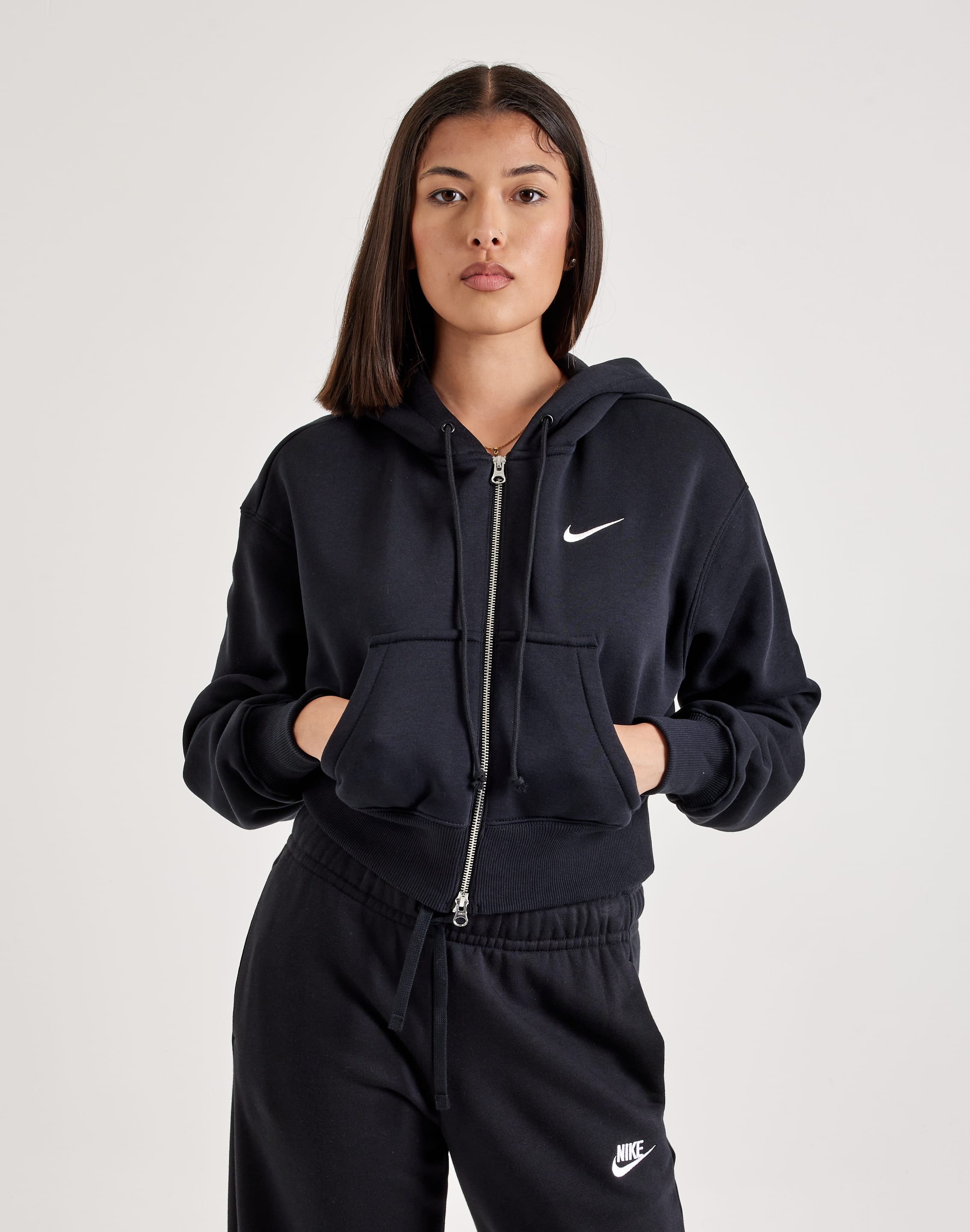 Nike Phoenix Fleece Loose Full-Zip Cropped Hoodie – DTLR