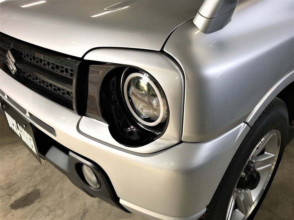 JB23スズキジムニー用ダックスガーデン丸型ヘッドライトフェイスカバー