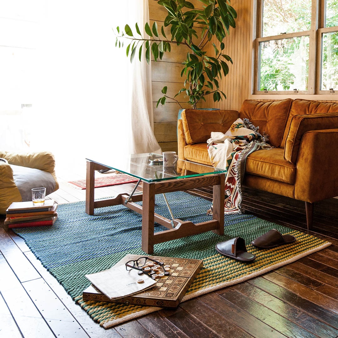 DULTON ONLINE SHOP | COTTON CHINDI RUG GREEN/BLUE 1300×1900(1300