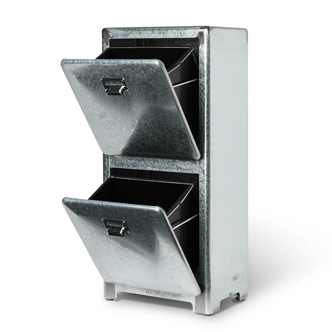 DULTON ONLINE SHOP | TRASH CAN DOUBLE DECKER GALVANIZED(GALVANIZED