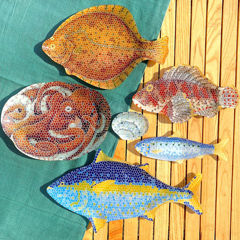 DULTON ONLINE SHOP | GLASS FISHERY PLATE SARDINE(SARDINE